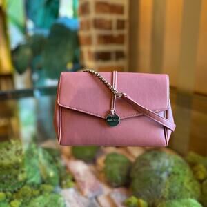 JIMMY CHOO Cinch Pink Smooth Leather Crossbody Bag